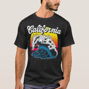Sommarförskjutning Ocean Tropical Vågar Retro Cal T Shirt