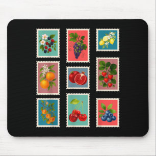 Sommarfrimärke Vintage Fruit Frimärke Musmatta