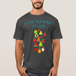 Sommarfrukt, bära, veganer, vegetarianer, frisk li t shirt