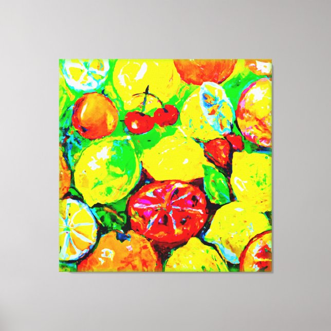 "Sommarfrukt" Cute Art Buy Now Canvastryck (Framsida)