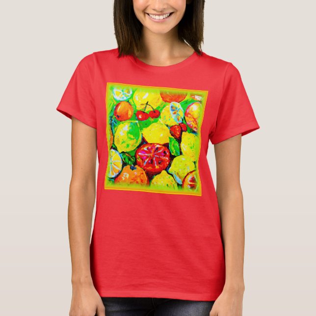 "Sommarfrukt" Cute Art Buy Now T Shirt (Framsida)