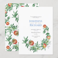 Sommarfrukt, gräns, bröllopsinbjudning