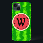 Sommarfrukt med vattenmelon och Rind Monogram<br><div class="desc">Den här söt vattenmelonmonogramdesignen har en rund frukt som ser ut som om den har skivats, så att det saftiga rosa-röda köttet av melonen syns igenom, tillsammans med en cirkel av svarta vattenmelonfrön. Björnbäret har också en fläckig grönt, fläckig skorpa mönster. Använda mallen för att enkelt lägga till den ursprungliga...</div>