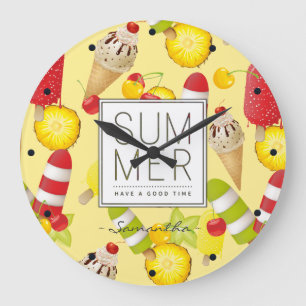 Sommarfrukt- och glassroligt stor klocka