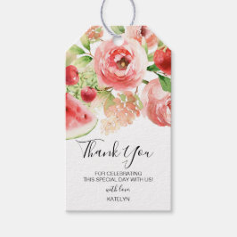 Sommarfrukt och grönsaksfågel eller babyskor presentetikett