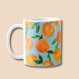 Sommarfruktcitrusfrukter orangarna mönster kaffemugg