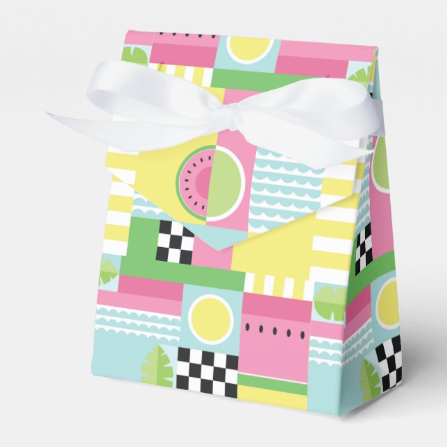 Sommarfruktdesign, färgstark roligt mosaik presentaskar (Framsidan Sidan)