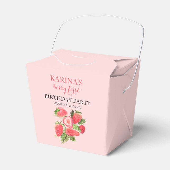 Sommarfrukten Berry 1:a födelsedagen Party Presentaskar (Framsidan Sidan)