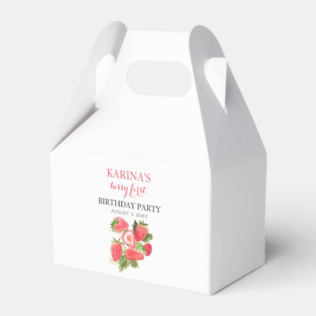 Sommarfrukten Berry 1:a födelsedagen Party Presentaskar (Framsidan Sidan)