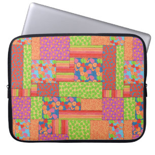 Sommarfruktens Mönster, färglöst Faux-lappverk Laptop Fodral