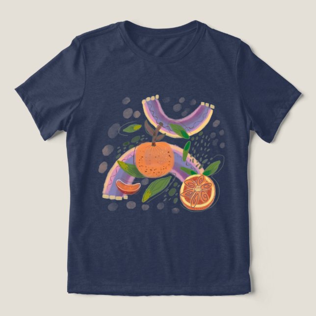 Sommarfruktens orange, geometri t shirt (Design Framsida)
