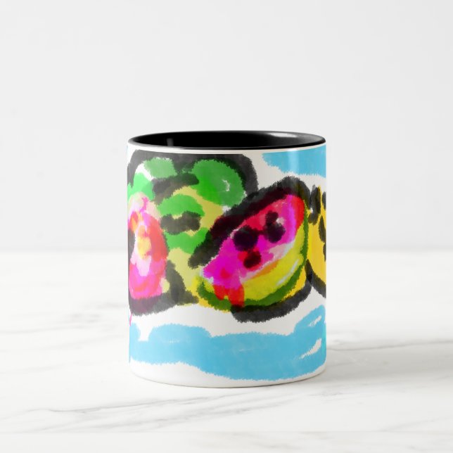 Sommarfrukter glädje Två-Tonad mugg (Center)