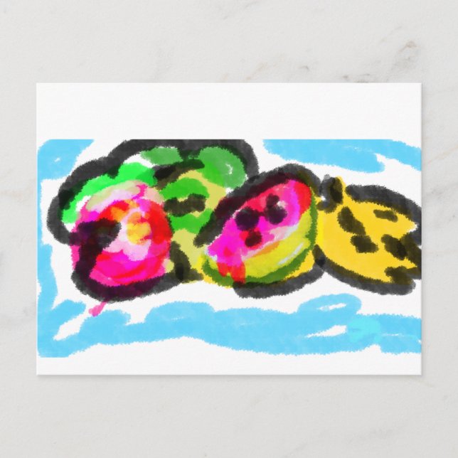 Sommarfrukter glädje vykort (Framsida)