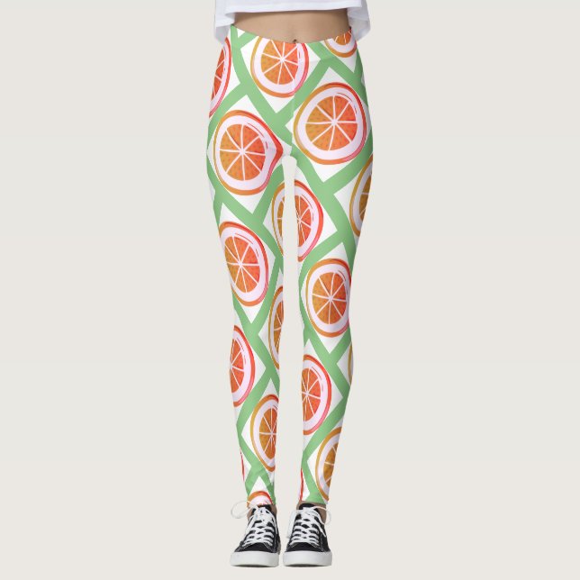 Sommarfruktsbalkar Leggings (Framsida)