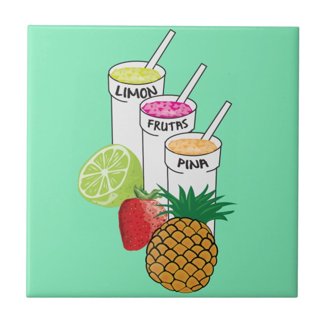 Sommarfruktsmoothie Kakelplatta (Framsidan)