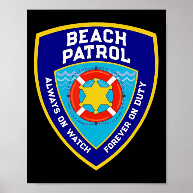 Sommarfunny Beach Patrol Ocean Forever on Duty Li Poster (Framsidan)