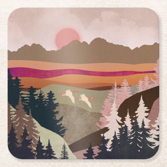 Sommargäss Underlägg Papper Kvadrat (Framsidan)