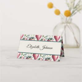 Sommargäst vid Rosa Strawberry (Namn) Placeringskort