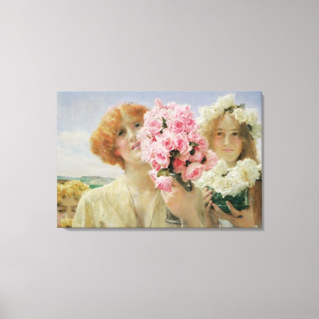 Sommargåva av Sir Lawrence Alma-Tadema Canvastryck (Framsida)