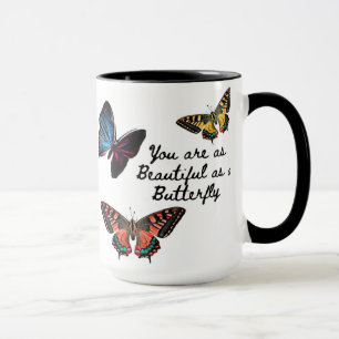 Sommargåva från trendig-typografi, färglös fjärils mugg