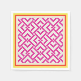 Sommargeometrisk utanför rosan klassisk pappersservett