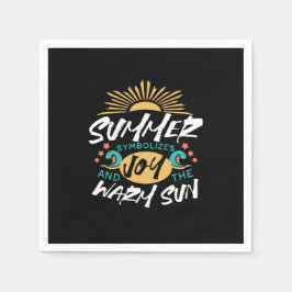 sommarglädjen - Warm Sol & Happiness Quote Pappersservett