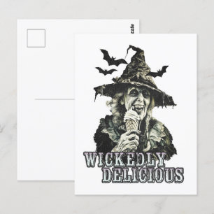 Sommargote Spooky Witch med glass Vykort