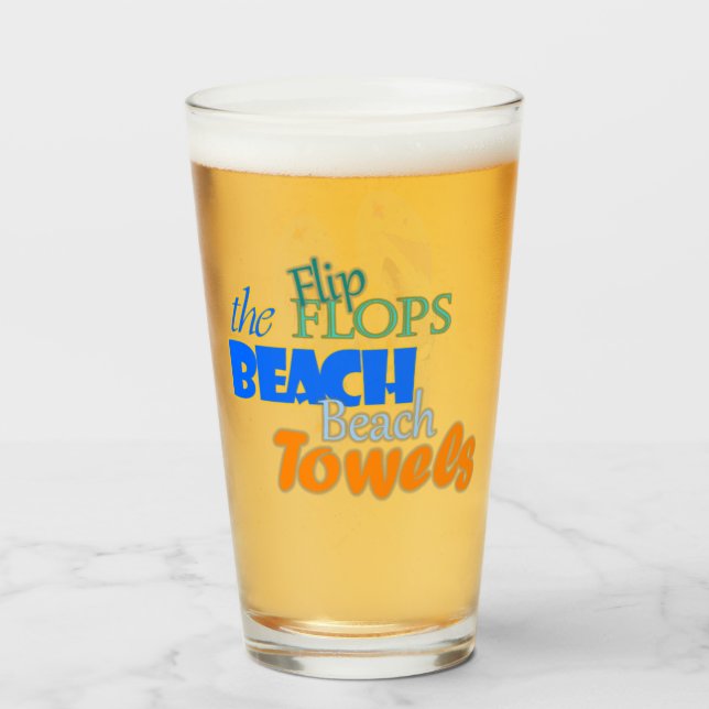 Sommargrafik i Beach Flinflip flops Towels Glaskopp (Baksida fylld)