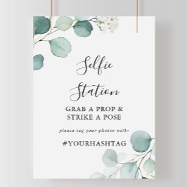 Sommargreen Eukalyptus Selfie Stationsskylt Poster