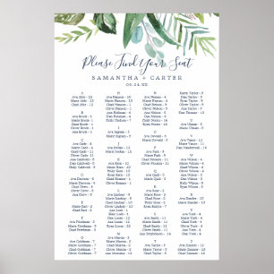 Sommargröna i alfabetiskt sittningsschema poster