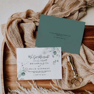 SommarGrönt Eucalyptus Foliage Elopement Meddelande