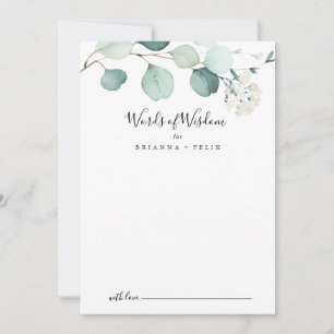 SommarGrönten Eucalyptus Bröllop Ord i Wisdom Rådkort
