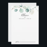 SommarGrönten Eucalyptus Foliage Bröllop Rådkort<br><div class="desc">Denna sommartid är bröllop rådgivningskort för eucalyptus foliage grönt perfekt för ett enkelt bröllop. Utformningen har vackra,  handmålade vattenfärgade löv av grönten eukalyptus,  inspirerande naturcharm. De här korten är perfekter för bröllop,  möhippa,  babydusch,  studentfest och mycket mer. Anpassa korten med namn från bruden och brudgummen,  blivande föräldrar eller student.</div>