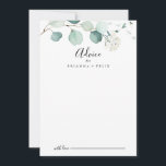 SommarGrönten Eucalyptus Foliage Bröllop Rådkort<br><div class="desc">Denna sommartid är bröllop rådgivningskort för eucalyptus foliage grönt perfekt för ett enkelt bröllop. Utformningen har vackra,  handmålade vattenfärgade löv av grönten eukalyptus,  inspirerande naturcharm. De här korten är perfekter för bröllop,  möhippa,  babydusch,  studentfest och mycket mer. Anpassa korten med namn från bruden och brudgummen,  blivande föräldrar eller student.</div>