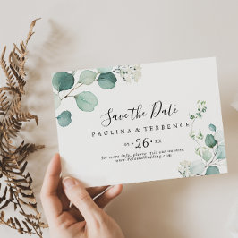 SommarGrönten Eucalyptus Foliage Vågrät Bröllop Spara Datumet