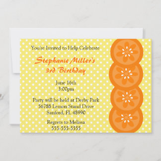 Sommargruppsinbjudan till Cute Orange Slice Inbjudningar