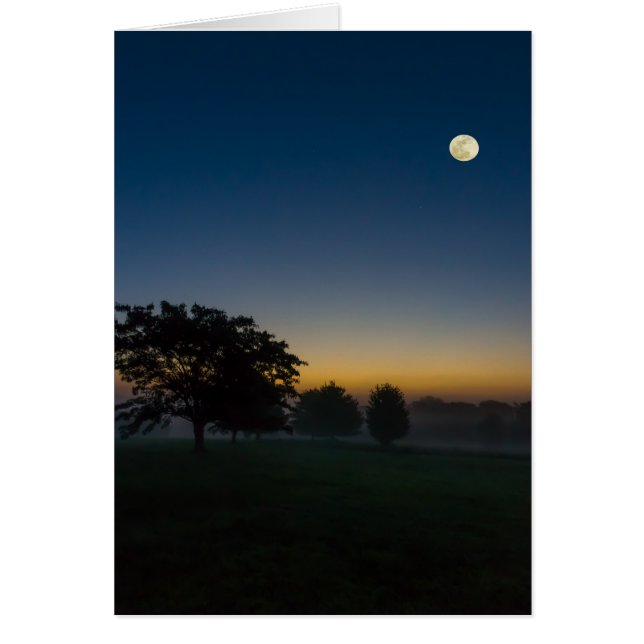 sommargryning med Måne OBS Kort (Framsidan)