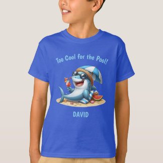 Sommarhaj Födelsedags-T-Shirt | Redigerbar T Shirt