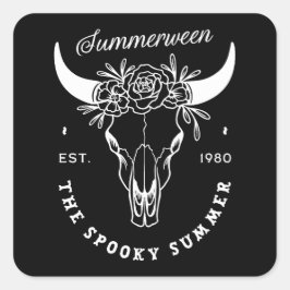 Sommarhalloween spöklik gotisk sommarfest tema sva fyrkantigt klistermärke