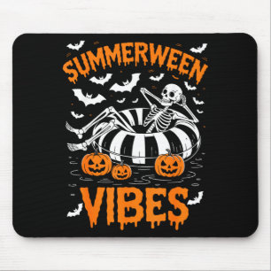 Sommarhalloween stämning skelett flyter pool pumpa musmatta