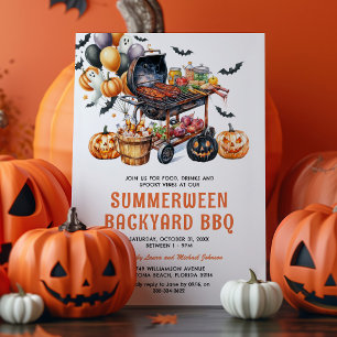 Sommarhalloween Trädgårds BBQ Inbjudningar