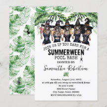 Sommarhalloweenfest Förhäxade Flickor Poolträff