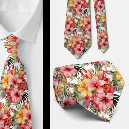 Sommarhalsduk | Tropisk Hibiskus Slips