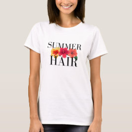 Sommarhår Hawaiianskt blommönstrat t-shirt