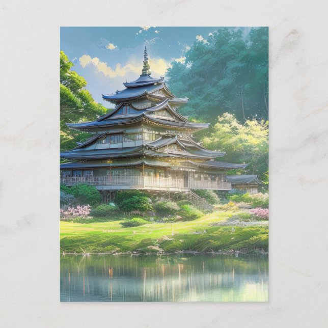 Sommarhav, trä Villa Vykort (Framsida)