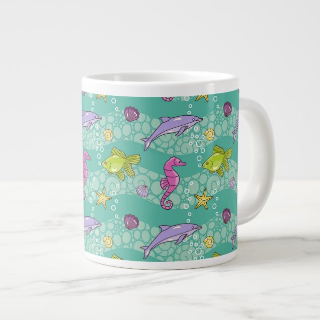 Sommarhavet Mönster Jumbo Mugg (Framsida höger)