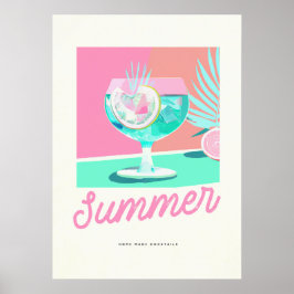 Sommarhemmet Made Cocktails Retro Poster