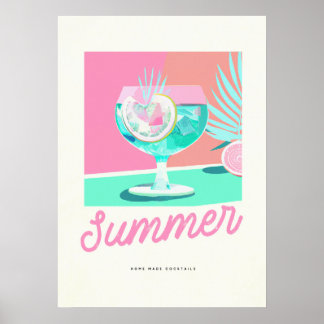Sommarhemmet Made Cocktails Retro Poster