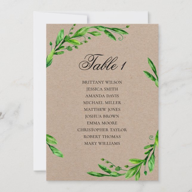 Sommarhögens sittplatskarta. Rustik bordplan Inbjudningar (Framsida)