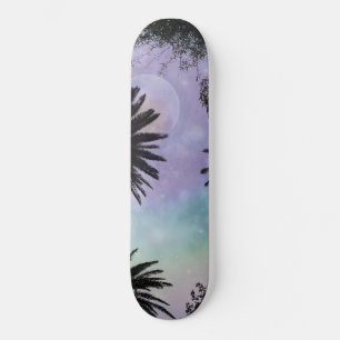 Sommarholografisk övertoning Handflatan Träd Mini Skateboard Bräda 18,5 Cm